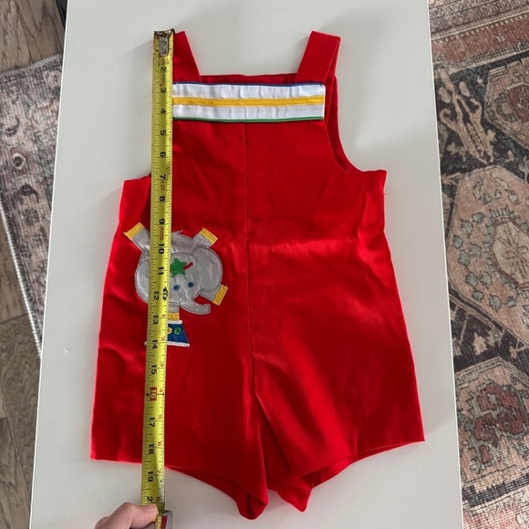 Vintage Betti Terrell Red Elephant Romper, Size T4 (4T), Circus Summer Preppy - Picture 6 of 6